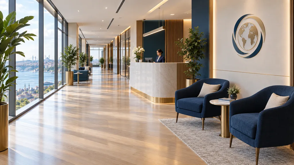Reception area of a modern JCI-accredited hospital in Istanbul