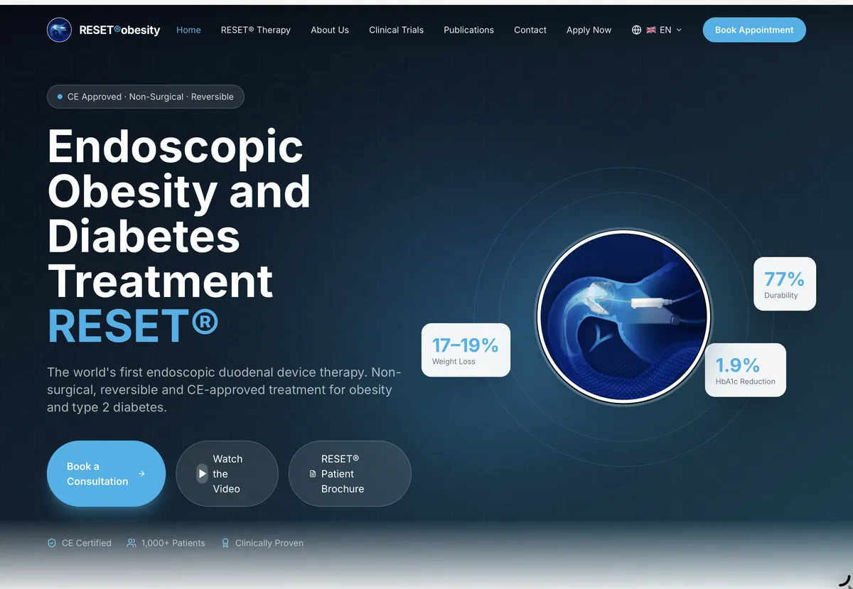 RESET endoscopic treatment reference visual supplied with the project materials